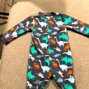6-9 month pajamas.  Super soft and cute Dinosaur pjs.